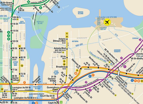 La Guardia Airport LGA Transportation Map, New York City