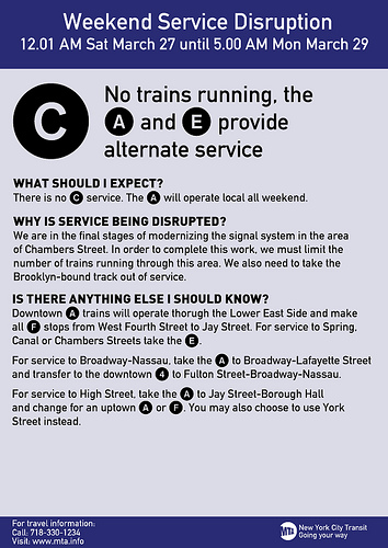 Photo of New York Subway: Weekend Service Disruption