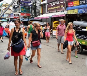 Walking in Khao San Road, Bangkok