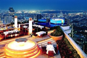 Night View of Sirocco Skybar, Labua Hotel at State Tower, Bangkok