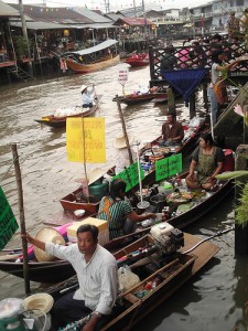 Boat at the Amphawa Market in Thailand