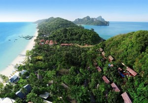 An Aerial View of Laem Thing Beach, Phi Phi Island