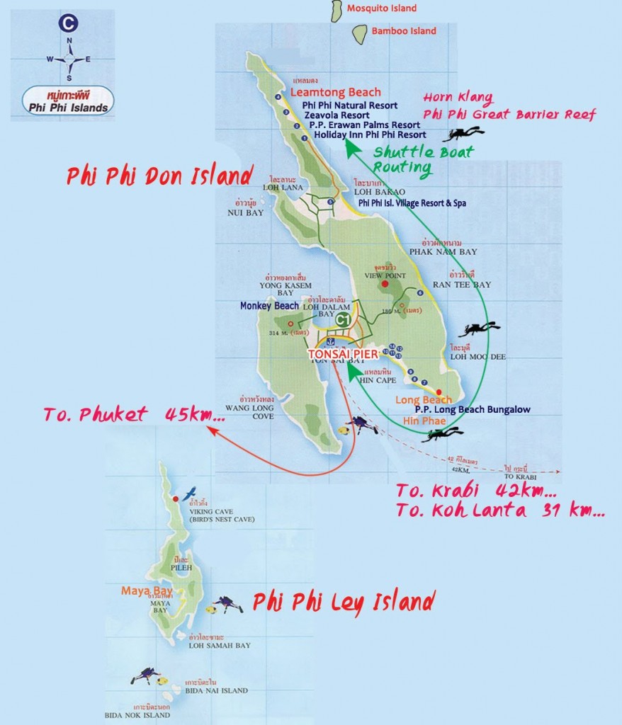 phi phi island tour map