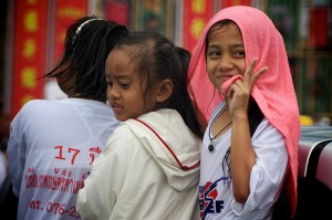Children in Phuket Town, Thailand