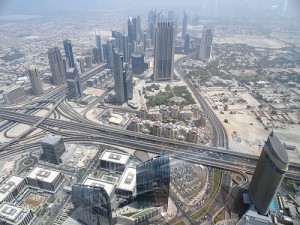 A Photo from the Burj Khalifa looking to Sheikh Zayed Road