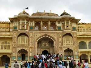 A shot of Amber Fort near Jaipur in India