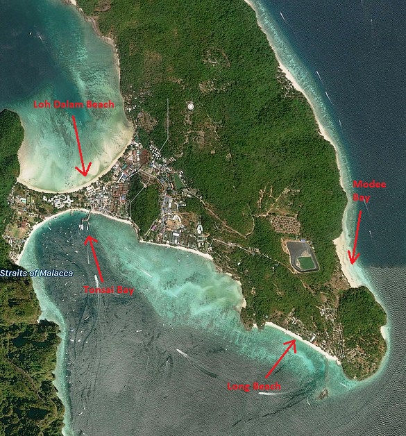 Tonsai Bay Map, Phi Phi Island