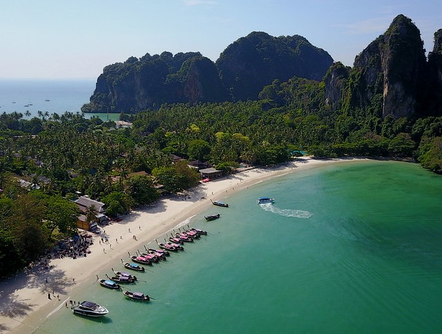 Railay West Beach from a Drone, Krabi, Thailand