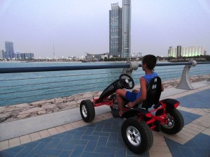 A Special Bike! Near Abu Dhabi Marina looking to the Corniche, Abu Dhabi