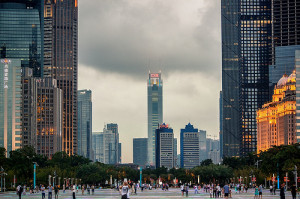 A Photo of Guangzhou, Zhujiang New Town CBD, China