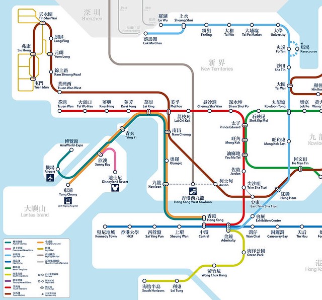 Hong Kong Kowloon West Station MTR Connection Map