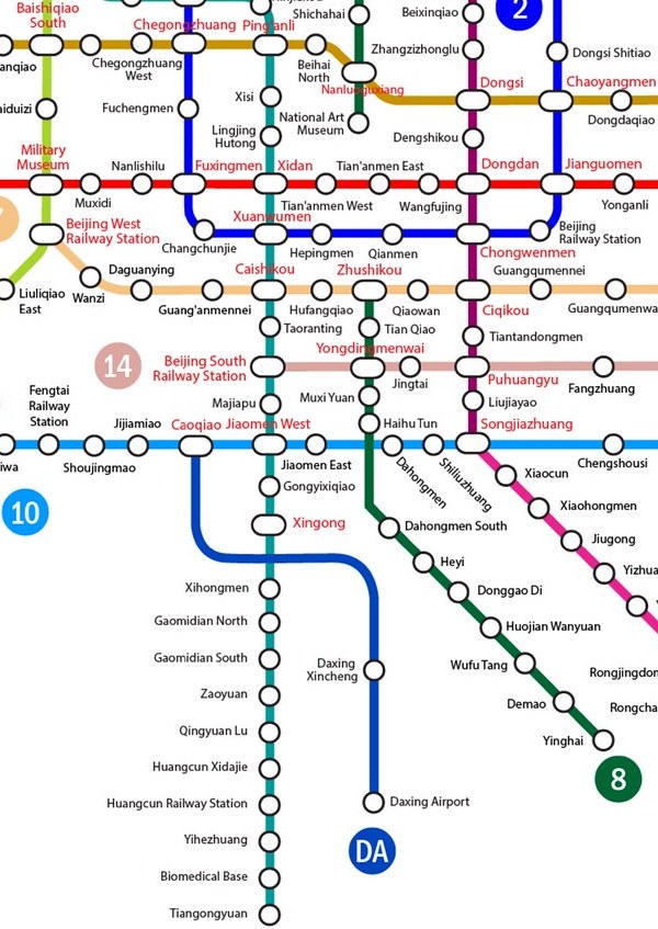 Beijing Daxing Airport Subway Line Map