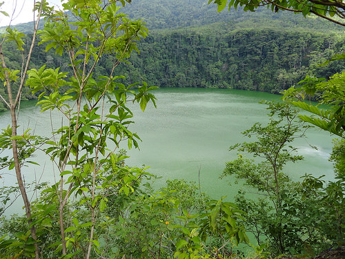 Lake Tolire Besar and Gamalama Volcano, North-east Coast of Pulau Ternate, The Moluccas (Maluku)