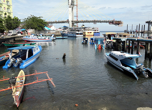 Port of Manado, big boats go to Sangir and Talaud Archipelago, smaller fast boats go to Bunaken Island
