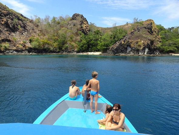 Travelling by Boat to Remote Beaches, North Sulawesi, Indonesia