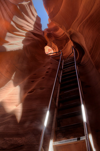 Stairs in Lower Antelope Canyon, near Page, Arizona