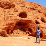 Holes in the rock on White Domes Trail in Valley of Fire State Park in Nevada