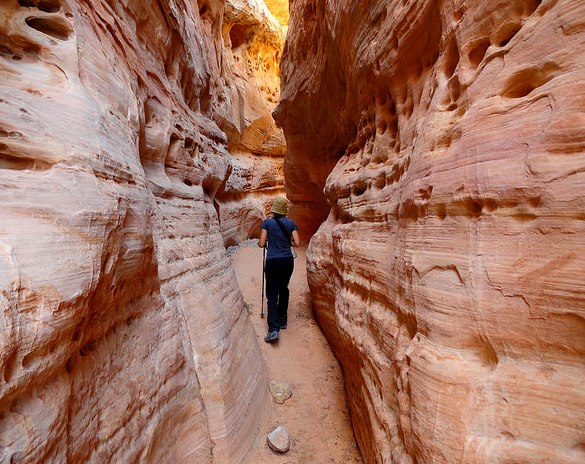 Inside the Slot Canyon on the White Domes Trail in Valley of Fire SP in Nevada