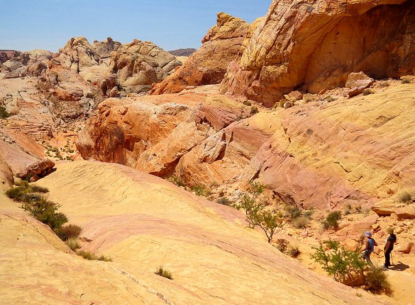 Walking Down the Gorge, the White Domes Trail, Valley of Fire State Park, Nevada