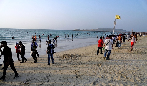 Umm Suqeim Beach (Jumeirah Public Beach) in August, Dubai, United Arab Emirates