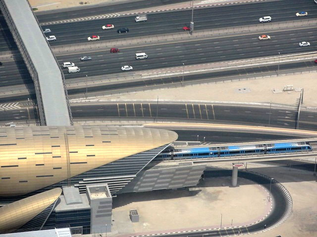 Burj Khalifa Metro Station from Burj Khalifa, Dubai, United Arab Emirates