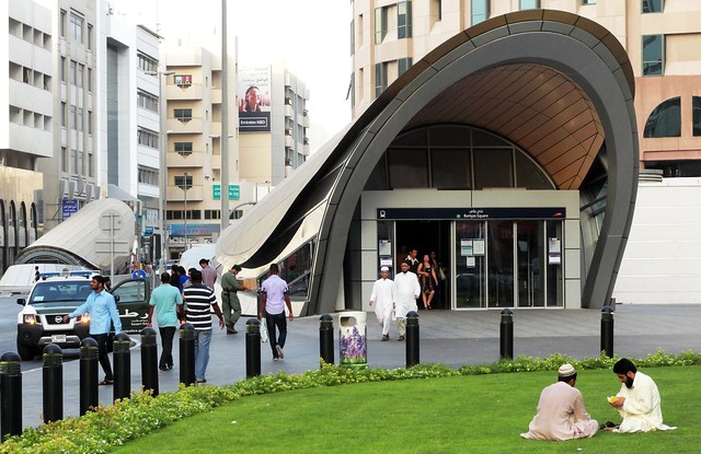 Dubai Metro Station in Deira, Dubai, United Arab Emirates