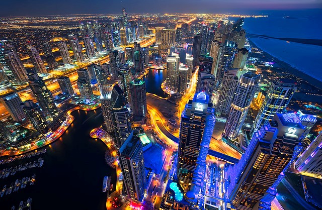 Dubai Marina at Night, Dubai, United Arab Emirates