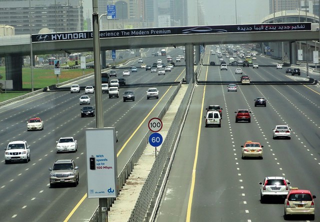 Traffic in Sheikh Zayed Road, Dubai, United Arab Emirates