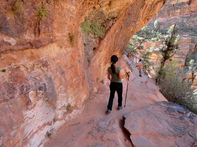 The easy but scenic walk to Canyon Overlook in Zion National Park in Utah
