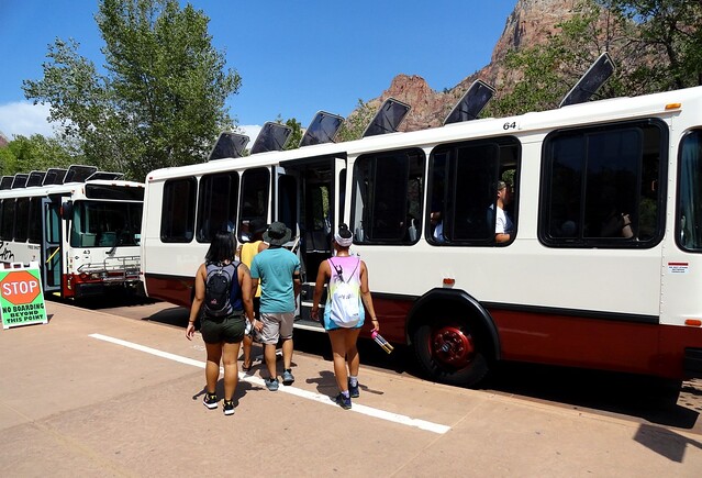 Shuttle Bus, Zion Canyon, Zion National Park, Utah