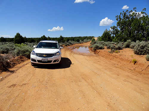 Driving on the Skutumpah Road between Cannonville and Willis Creek in Grand Staircase Escalante National Monument in Utah