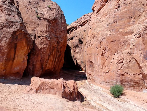 Entrance to Dry Fork Narrows in Grand Staircase-Escalante National Monument in Utah, Southwest USA, North America