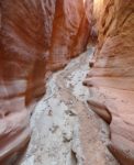 Inside the Dry Fork Narrows in Grand Staircase Escalante National Monument in Utah USA