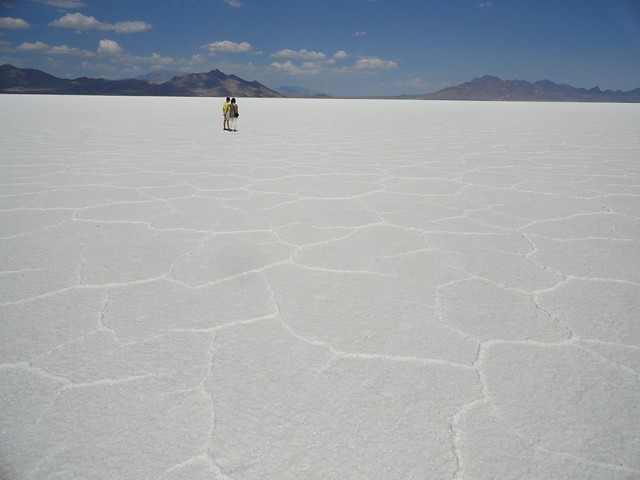 Silver Island Mountains (to the left) and Floating Island (to the right), Bonneville Salt Flats, Utah