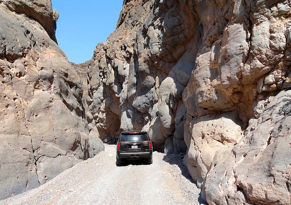Driving the Narrows of Titus Canyon, Death Valley National Park, California