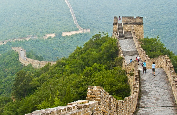 Hiking Great Wall of China at Mutianyu, North of Beijing