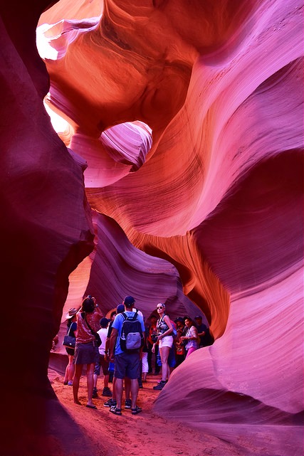 Tour Group in Antelope Canyon, Page, Arizona, United States of America