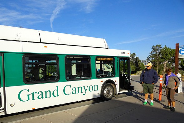 Visitor Center Shuttle Bus Stop, South Rim, Grand Canyon National Park, Arizona