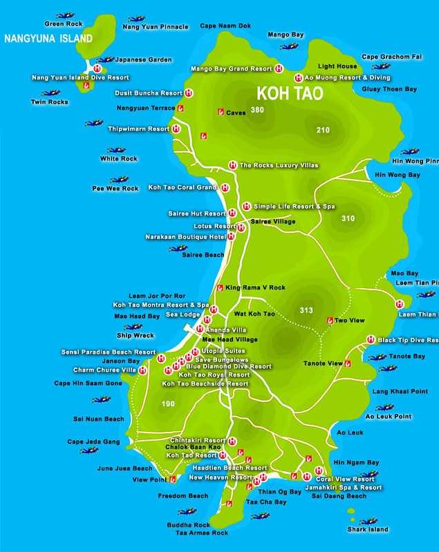 Koh Tao Map 