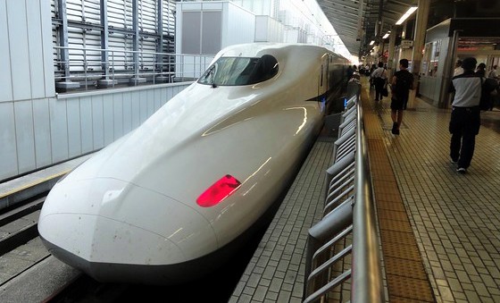 Arriving Kyoto Station from Tokyo aboard Nozomi Shinkansen Train, Japan