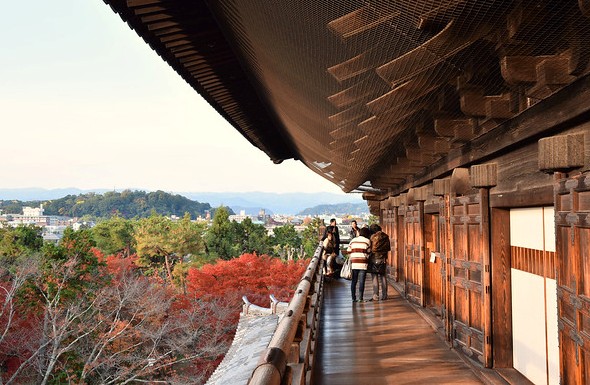 Kyoto from the top of Sanmon Gate, Nanzenji Temple, North-eastern Higashiyama, Kyoto, Japan