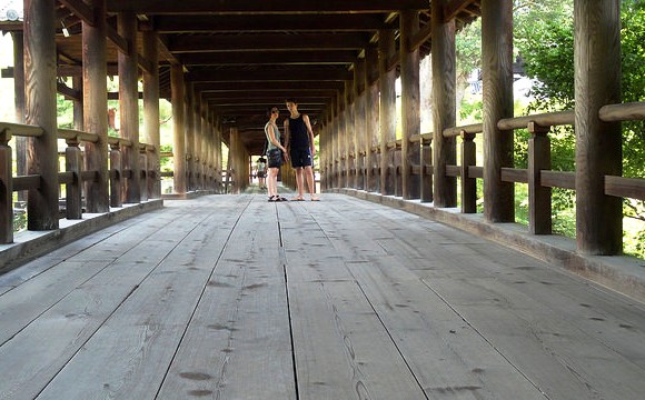 Walking Tsutenkyo Bridge, Tofukuji Temple, Southern Kyoto, Japan