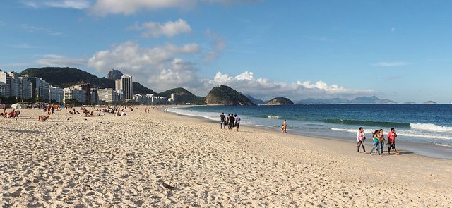 Avenida Atlantica and the Beach at Copacabana, Rio de Janeiro, Brazil