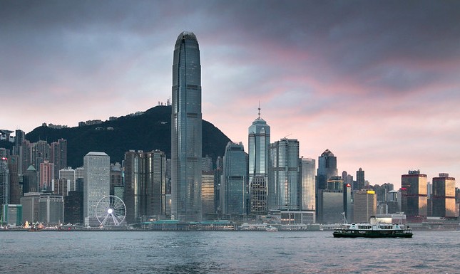 “Star” Ferry Sailing Victoria Harbour, Hong Kong, China