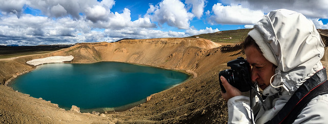 A Great Shot of Viti Crater or Krafla Crater Lake, Mývatn Area, North Iceland