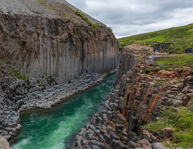 Great View of Stuðlagil Canyon in Summer Months, East Iceland