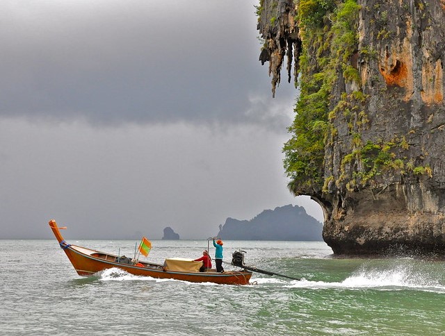 A Longtail and the Storm, Krabi, Thailand
