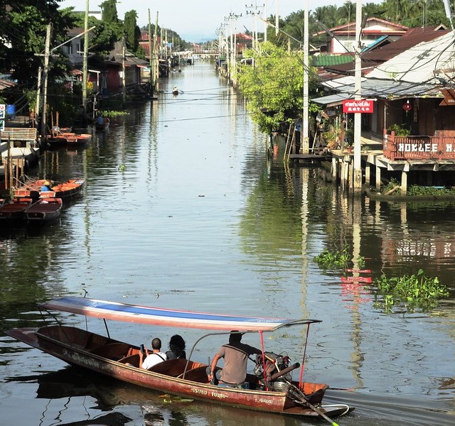 A Canal near Damnoen Saduak Floating Market in the Early Morning, Thailand