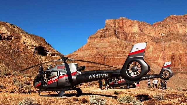Maverick Helicopter, Maverick’s Private Landing Area at the Bottom of Grand Canyon West, Hualapai Indian Reservation, Arizona, United States