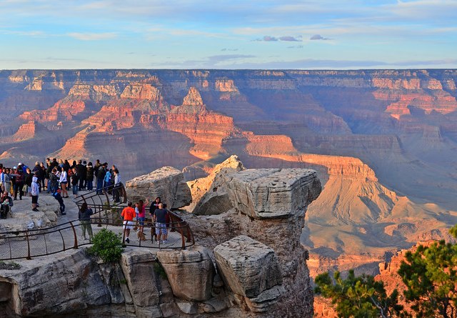 Tourists at Mather Point, South Rim, Grand Canyon National Park, Arizona, United States